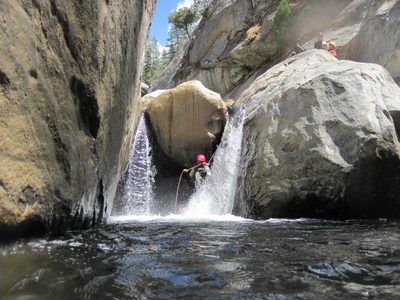 Aditi slipped on rappel and ended up in the falls.