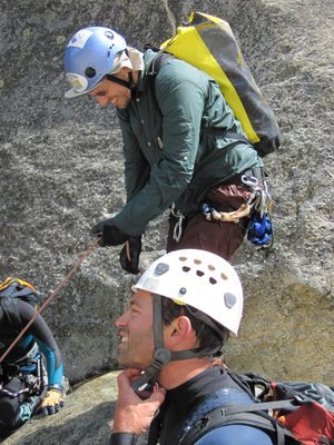 Joel, rigging to go on rappel.