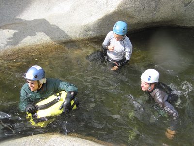 Joel, Tracy and Ben at the top of the next jump/rappel.