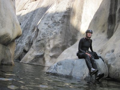 Julia, warming up out of the water.