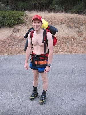 John, after the hike back to the road.