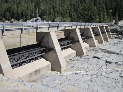 Sluice gates at Wishon Dam. 