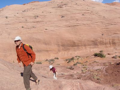 Just a short hike! Then back uphill to camp.