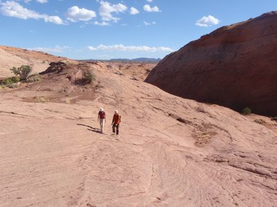 Back in the sunshine, on Navajo slickrock.