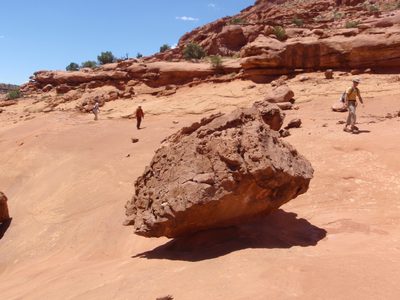 Precariously balanced rock.