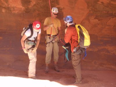 On the canyon floor.
