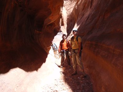 Turtle, Joel and Andy in Upper Neon Canyon.