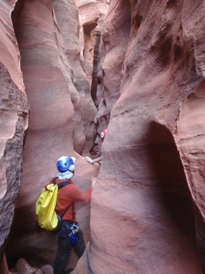 Joel in a section of narrows.