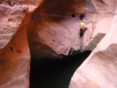 Next up: Andy on the zip line.