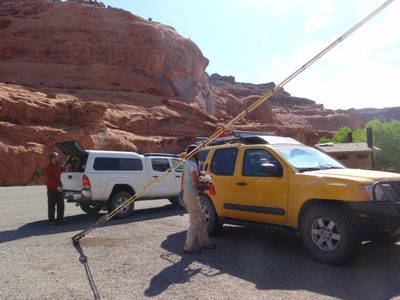 We left Joel's vehicle at this trailhead and drove...