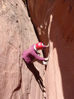 Staying out of the tiny slot.
