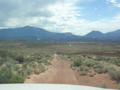 Driving back to retrieve our approach vehicle.
