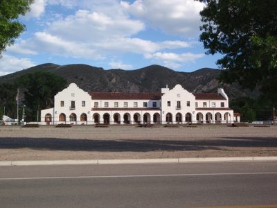 Old (sadly unused) train station in Caliente, Nevada.