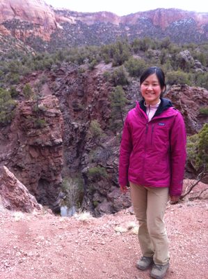 Monica with some precambrian sandstone in the...