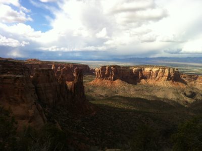 Looking northwest at the main formations of the park.