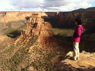 The route goes up the shadowy part toward the middle,...