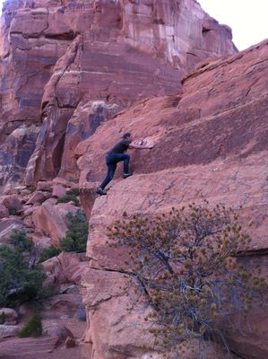 Going for the top (this part was easy).