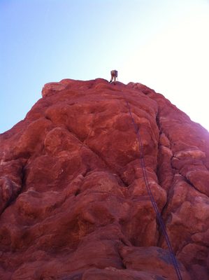 Monica on Rappel from Owl Rock -- sort of looks like is...