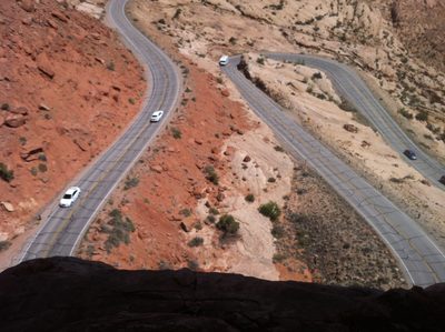 View from the base of the climb. I think we are in a lot...