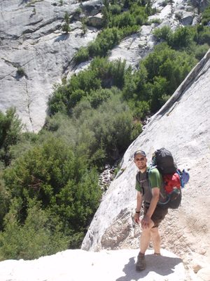 Joel, on the infamous Ebersbacher Ledges.  Apparently a...