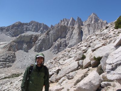 John, starting the hike up Mt. Russell, with (from right...