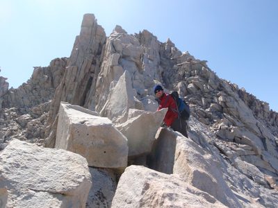 Joel pausing to smile for the camera on the East Ridge...