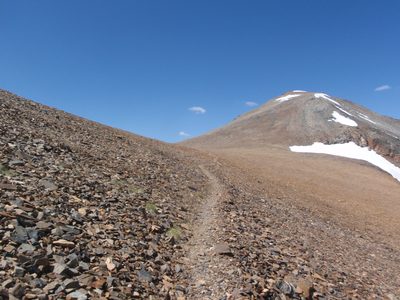 Trail leading up to Koip Pass.  Koip Peak on the right.