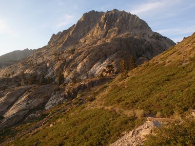 Mt Carson and the first direct rays of morning light.