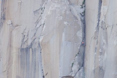 Awkward 5.11c stemming finish to Pancake Flake. With...