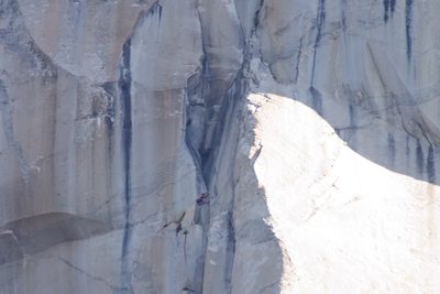 Alex pulling some serious moves towards the top of the climb.
