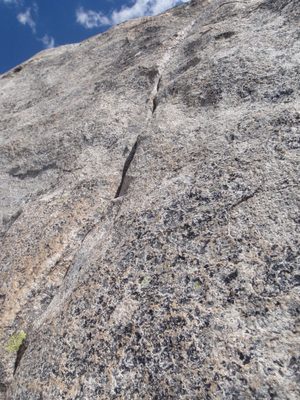The crux finger crack pitch.