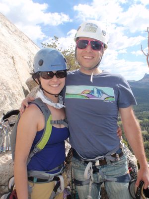 Monica and John at Top of Direct Northwest Face of Lembert.