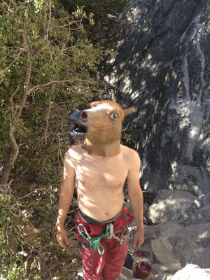 John the horse at the base of El Cap.