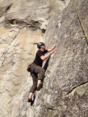 Joe, starting up Salathe Wall.
