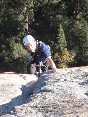 Chris, climbing pitch 4, again.