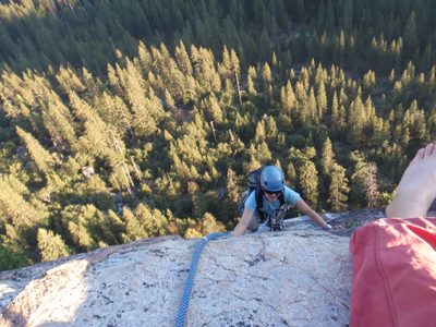 Monica, approaching the top of the climb.