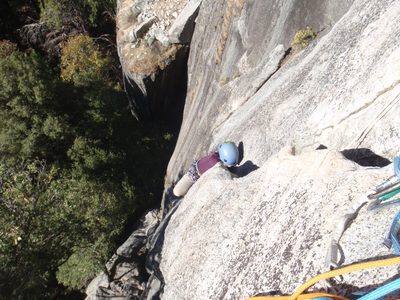 Getting inside the off-width.