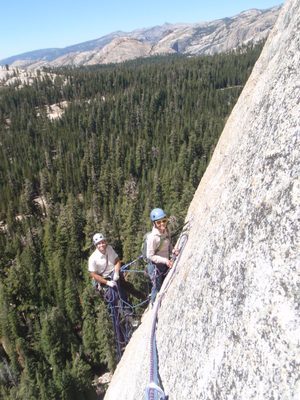 Grand Canyon of the Tuolumne in the background. A...