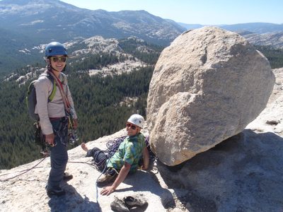 John, Monica, and the rock that was my anchor for the last pitch.