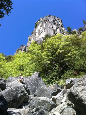 Monica on the epic 0.8 mile 1500 feet of elevation gain...