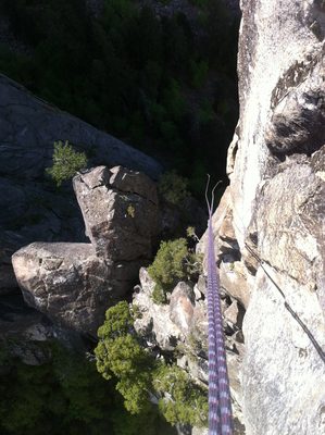 On rappel on the way back down. This route was steep! I...