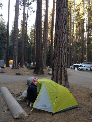 Monica, packing up to go climbing Saturday morning.