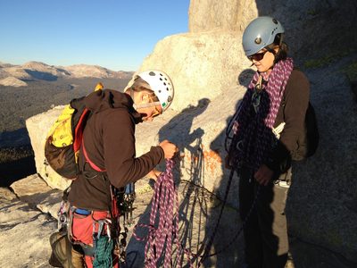 John and Monica sort out the second rope.