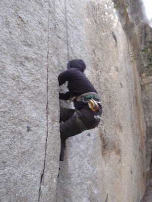 Monica climbing Generator Crack (5.10c).
