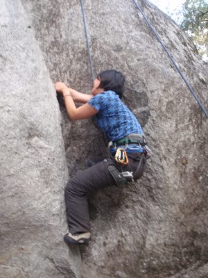 Monica climbing Conductor (5.10d)