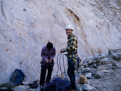 Tying in at the base of Middle Cathedral Rock.