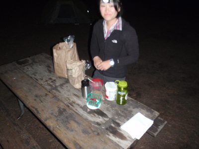Blurry shot of breakfast in the dark at 6:30 am before...