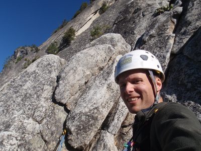 John, taking a self portrait at the top of pitch 6 (I...
