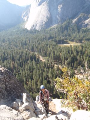 Blurry shot with Monica at the top of pitch 6 and the...