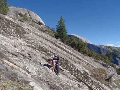 Navigating past a tricky spot.